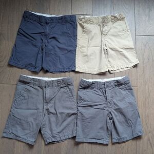 Cat & Jack Size 6 Cotton Uniform Shorts - Navy, Khaki, & Charcoal Gray - 4 Pairs